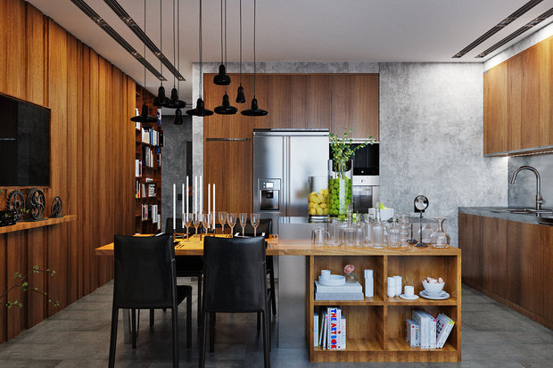 Фото из портфолио Мягкий и модный - интерьер для кухни в минималистичном стиле – фотографии дизайна интерьеров на INMYROOM