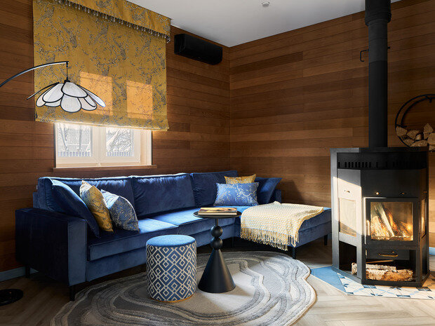 Фотография: Гостиная в стиле Современный, Эклектика, Дом, Проект дня, Дом и дача, Ленинградская область, 3 комнаты, Более 90 метров, Индивидуальный проект, эклектика с элементами современного, Алена Донцова – фото на INMYROOM