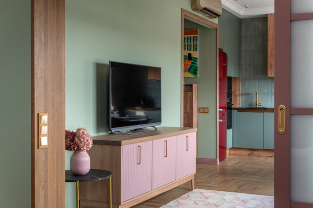 Фотография: Гостиная в стиле Современный, Малогабаритная квартира, Квартира, Проект дня, Москва, 2 комнаты, 40-60 метров – фото на INMYROOM