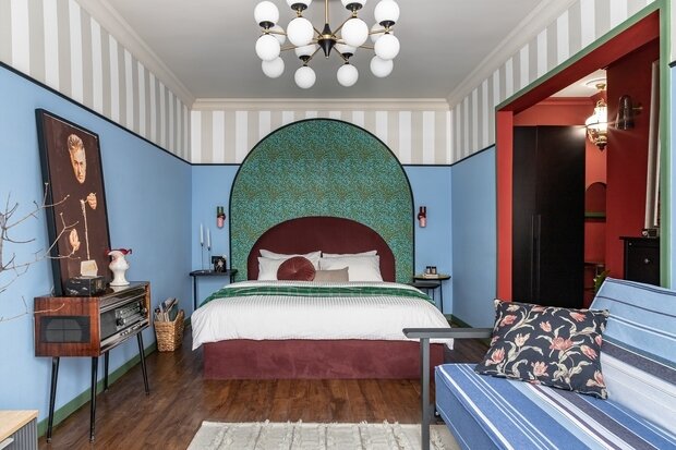 Фотография: Спальня в стиле Эклектика, Винтажный, Малогабаритная квартира, Квартира, Проект недели, Москва, Хрущевка, Кирпичный дом, 1 комната, до 40 метров, Анна Березняк – фото на INMYROOM