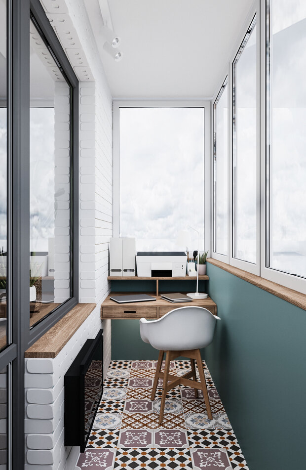 Фотография: Балкон в стиле Скандинавский, Современный, Эклектика, Квартира, Проект недели, Санкт-Петербург, 3 комнаты, Более 90 метров, VizDiz, Илона Ореховская – фото на INMYROOM