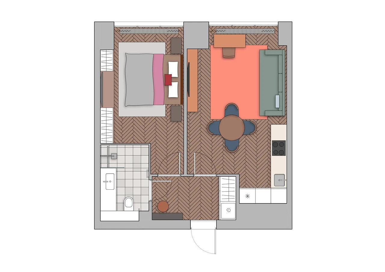 Фотография: Планировки в стиле , Современный, Квартира, Проект дня, Москва, 2 комнаты, 40-60 метров, ЖК «Hide», Любовь Вербах – фото на INMYROOM Фотография: Планировки в стиле , Современный, Квартира, Проект дня, Москва, 2 комнаты, 40-60 метров, ЖК «Hide», Любовь Вербах – фото на INMYROOM