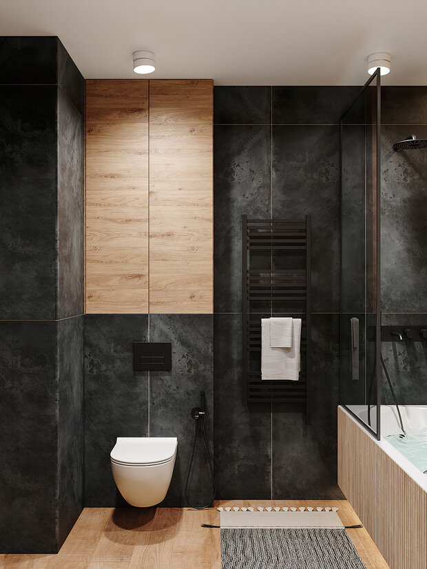 Фотография: Ванная в стиле Современный, Прихожая, Квартира, Проект дня, Санкт-Петербург, Юлия Чернова, 4 и больше, 60-90 метров – фото на INMYROOM