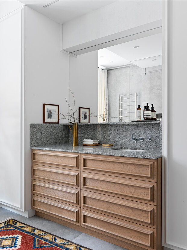 Фотография: Ванная в стиле Современный, Минимализм, Квартира, Проект недели, Москва, Сталинка, 2 комнаты, 60-90 метров, Анастасия Рыкова, S-Style – фото на INMYROOM