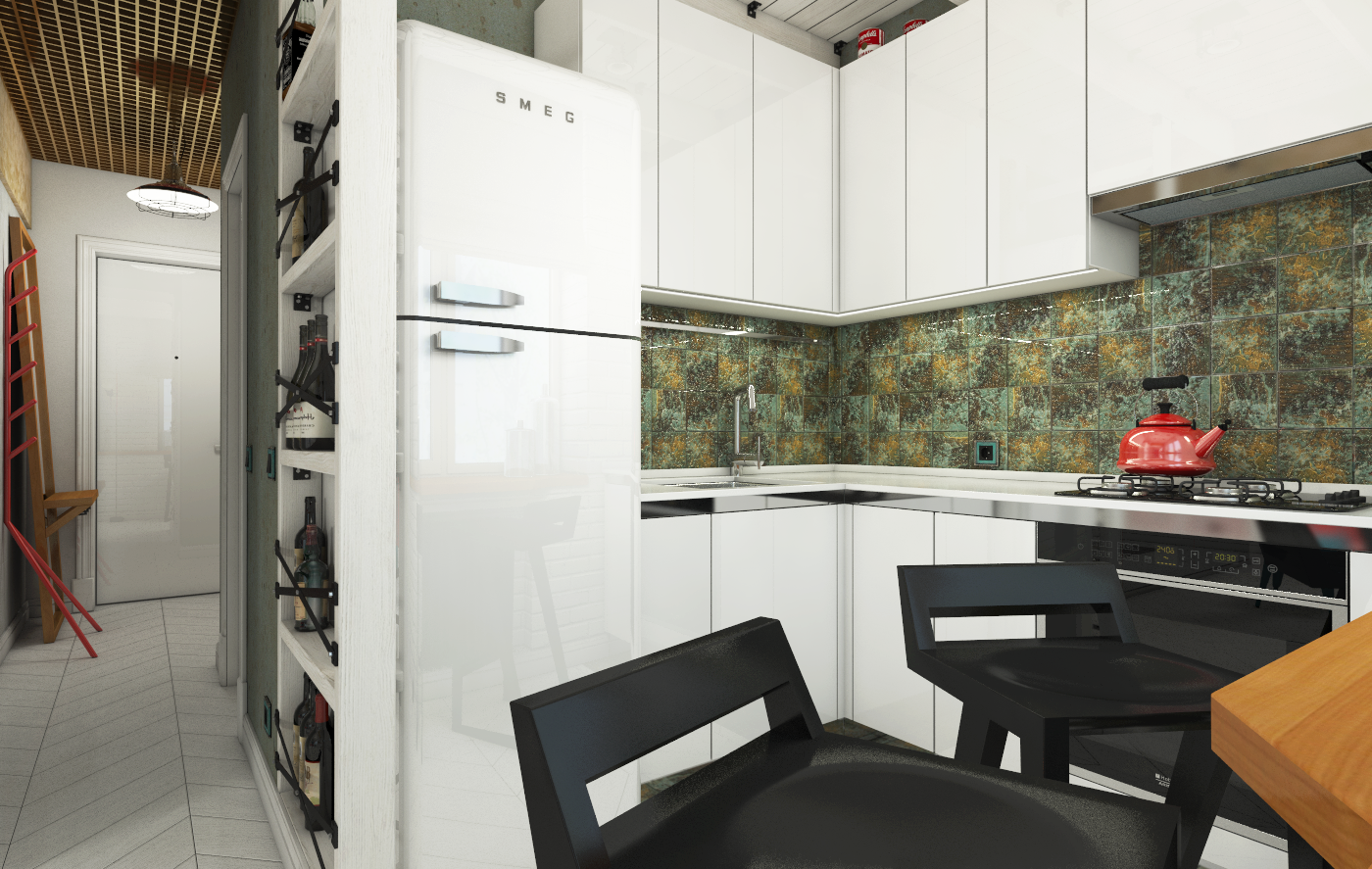 Фотография: Кухня и столовая в стиле Лофт, Квартира, Студия, Россия, Проект недели, Москва, лофт в сталинке, как обустроить лофт в сталинке, Сталинка – фото на INMYROOM Фотография: Кухня и столовая в стиле Лофт, Квартира, Студия, Россия, Проект недели, Москва, лофт в сталинке, как обустроить лофт в сталинке, Сталинка – фото на INMYROOM