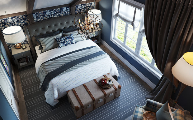 Фотография: Спальня в стиле Прованс и Кантри, Дом, Проект недели, Дом и дача, Екатеринбург, Юлия Калеми, 4 и больше, Более 90 метров – фото на INMYROOM