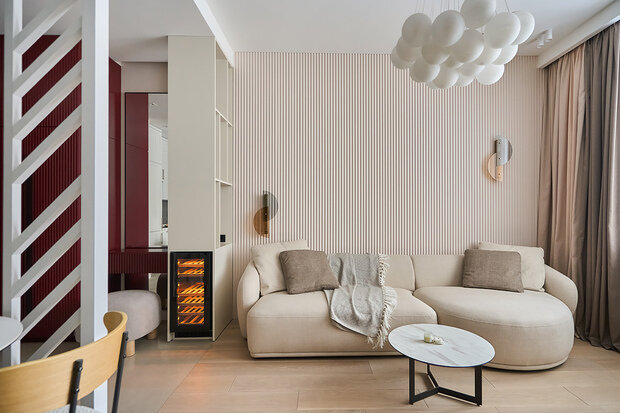 Фотография: Гостиная в стиле Современный, Квартира, Проект дня, Москва, 1 комната, 40-60 метров, минимализм, современный, Мария Куймазова – фото на INMYROOM