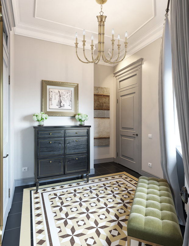Фотография: Прихожая в стиле Классический, Эклектика, Квартира, Проект недели, Москва, Светлана Старцева, Кирпичный дом, 2 комнаты, 40-60 метров – фото на INMYROOM
