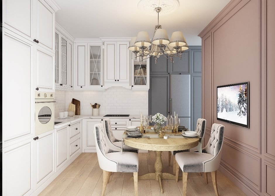 Фотография: Кухня и столовая в стиле Классический, Современный, Квартира, Проект недели, Челябинск, Insomnia, 1 комната, 40-60 метров, Монолитно-кирпичный, ЖК «Александровский» – фото на INMYROOM