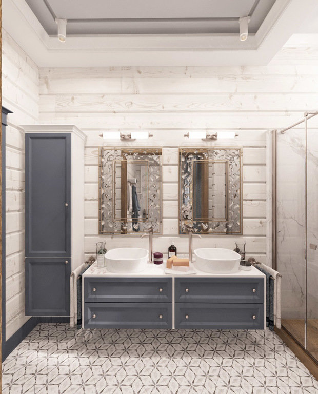 Фото из портфолио Дизайн интерьера коттеджа из бруса в Новосибирске – фотографии дизайна интерьеров на INMYROOM