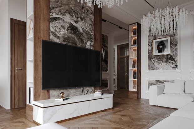 Фото из портфолио Гостиная. Кухня. Ванная. Duderhof Club – фотографии дизайна интерьеров на INMYROOM