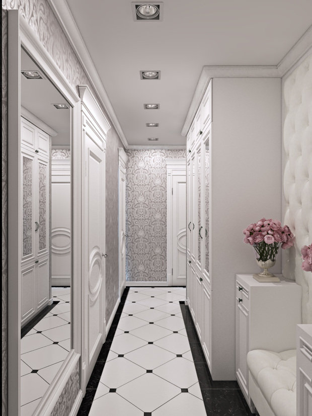 Фотография: Прихожая в стиле Классический, Квартира, Россия, iM, Белый, Проект недели, Bork, Новая Москва, Jacob Delafon, Maytoni, Рыжий кот, Khroma, Lex-Style, ream Land, Мария Власова – фото на INMYROOM
