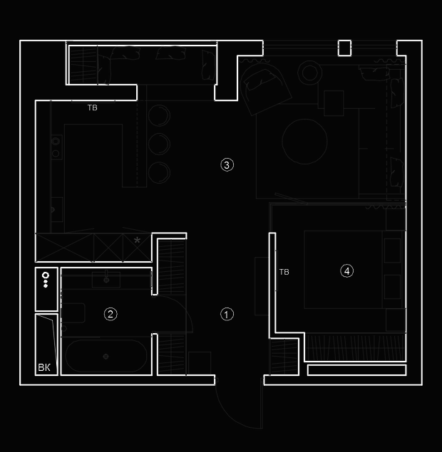 Фото из портфолио Квартира-студия на Тульской – фотографии дизайна интерьеров на INMYROOM