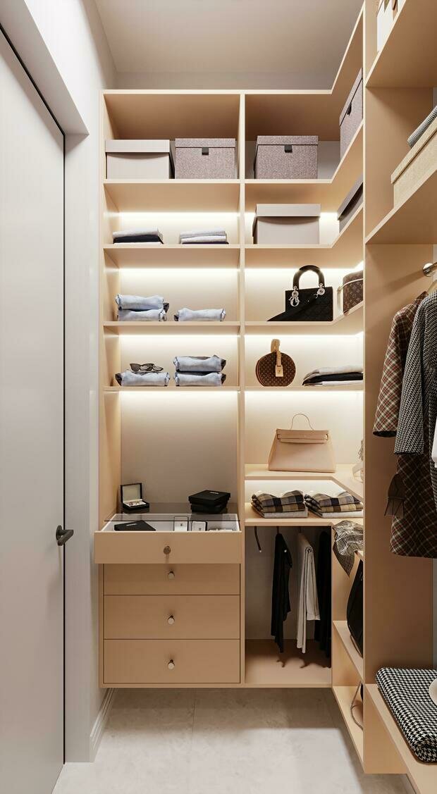 Фотография: Гардеробная в стиле Современный, Квартира, Проект недели, 3 комнаты, 60-90 метров, Монолитно-кирпичный, Уфа, Алина Гамм – фото на INMYROOM