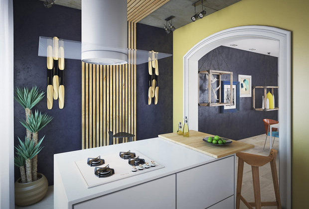 Фотография: Кухня и столовая в стиле Лофт, Современный, Квартира, Дома и квартиры – фото на INMYROOM