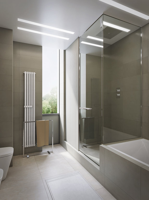 Фотография: Ванная в стиле Современный, Хай-тек, Квартира, Россия, Modular, Проект недели, Москва, Бежевый, Серый, Коричневый, MINOTTI, FLOU, интерьер для холостяка, квартира для холостяка, Maxalto, Benjamin Moore, Derufa, Porcelanosa, Antonio Lupi, Poltrona Frau, Viabizzuno, Kupperbusch, Надежда Безменова, совеременная квартира для холостяка, как оформить квартиру для холостяка – фото на INMYROOM