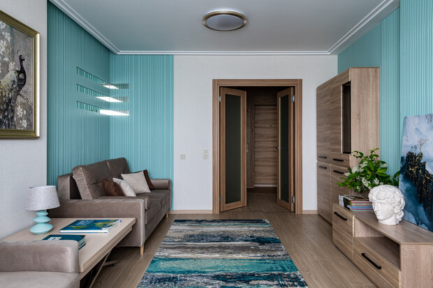 Фотография: Гостиная в стиле Современный, Квартира, Проект недели, Москва, 2 комнаты, 60-90 метров, Татьяна Левшина – фото на INMYROOM