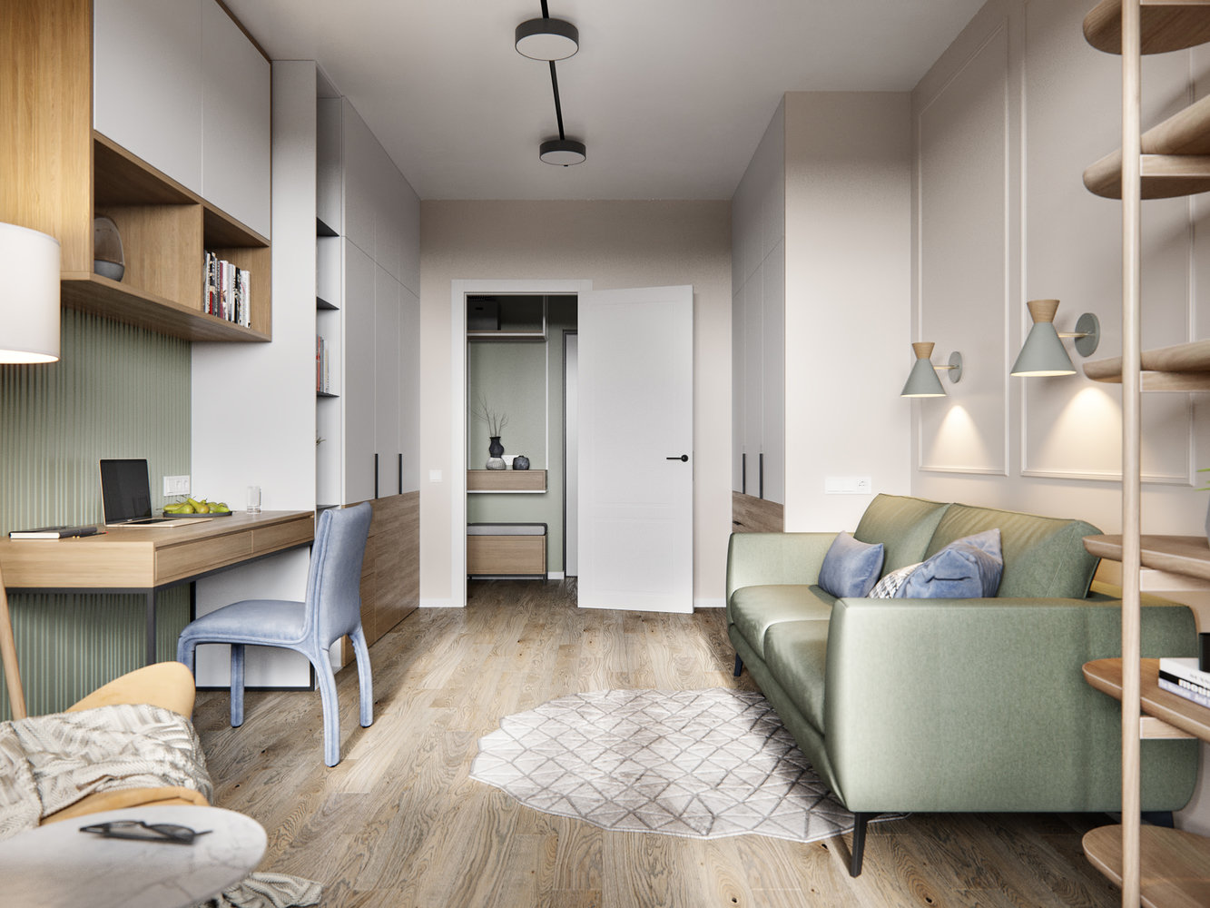 Фотография: Кабинет в стиле Современный, Скандинавский, Квартира, Проект недели, Санкт-Петербург, 3 комнаты, 60-90 метров, Олег Минц – фото на INMYROOM