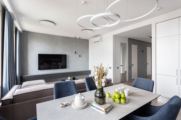 Фотография: Кухня и столовая в стиле Современный, Минимализм, Квартира, Проект недели, Москва, 3 комнаты, Более 90 метров, Светлана Гальченко – фото на INMYROOM