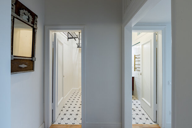 Фотография: Прихожая в стиле Скандинавский, Эклектика, Винтажный, Квартира, Проект недели, Москва, Сталинка, Кирпичный дом, 2 комнаты, 40-60 метров, Анастасия Разливанова, Ольга Гусева – фото на INMYROOM