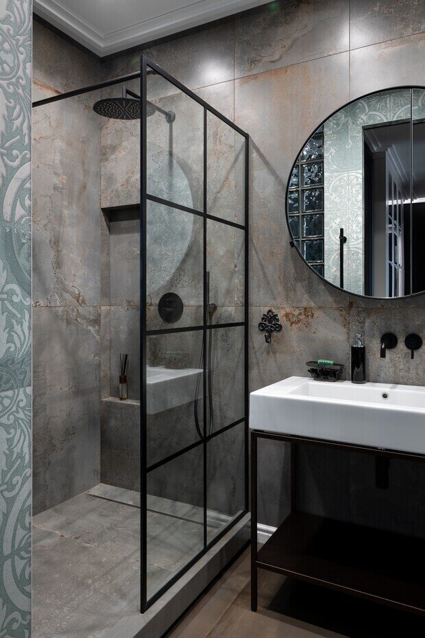 Фотография: Ванная в стиле Эклектика, Квартира, Проект дня, Калининград, Кирпичный дом, 2 комнаты, 60-90 метров, минимализм, современный, дизайн интерьера фото – фото на INMYROOM