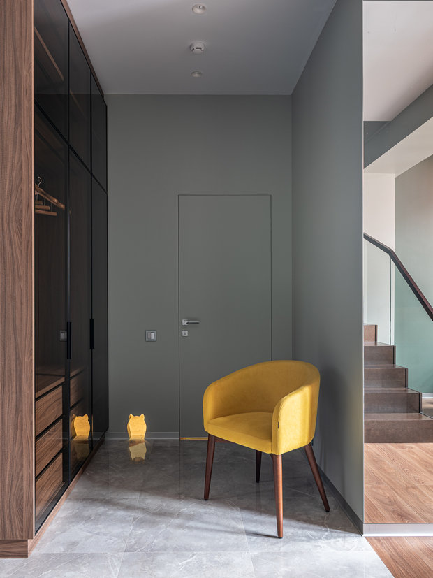 Фотография: Гардеробная в стиле Современный, Квартира, Проект недели, Москва, 3 комнаты, Более 90 метров, Елена Акимова – фото на INMYROOM