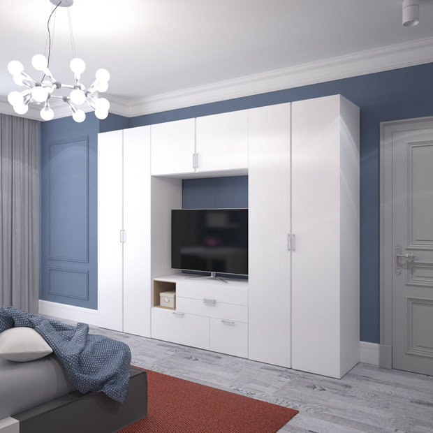 Фотография: Спальня в стиле Минимализм, Классический, Современный, Эклектика, Дом, Планировки, Miele, Мебель и свет, Белый, Черный, Красный, Бежевый, Серый, Голубой, Бирюзовый, Подмосковье, Дом и дача, MERIDIANI, Atlas Concorde, Villeroy & Boch, Hansgrohe, Delta Light, Barovier & Toso, Masiero, Studio Beam, Bonaldo, Regency Hob Grate, Mittel, Никита Морозов, KM Studio, Таунхаус – фото на INMYROOM