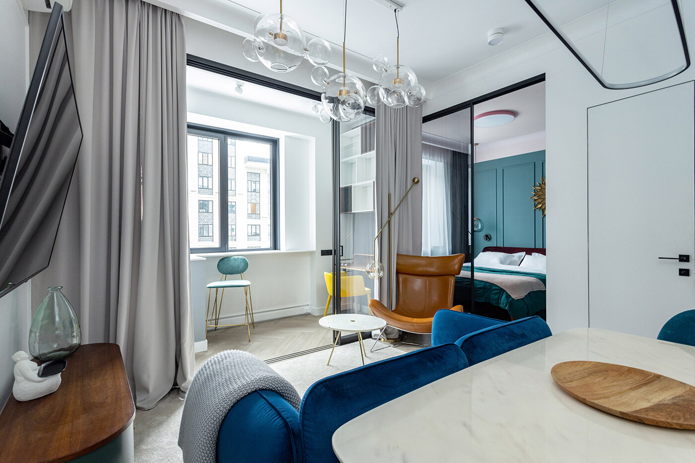 Фотография: Гостиная в стиле Современный, Минимализм, Квартира, Проект недели, Москва, 2 комнаты, до 40 метров, 40-60 метров, Dragonfly – фото на INMYROOM Фотография: Гостиная в стиле Современный, Минимализм, Квартира, Проект недели, Москва, 2 комнаты, до 40 метров, 40-60 метров, Dragonfly – фото на INMYROOM