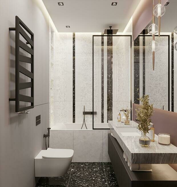 Фотография: Ванная в стиле Современный, Квартира, Проект недели, 3 комнаты, 60-90 метров, Монолитно-кирпичный, Уфа, Алина Гамм – фото на INMYROOM