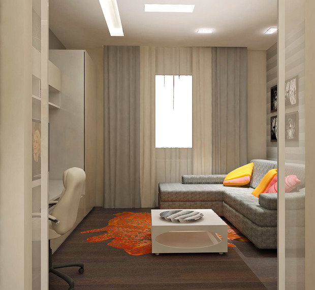 Фото из портфолио Проект однокомнатной квартиры.  – фотографии дизайна интерьеров на INMYROOM