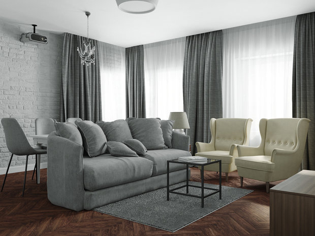 Фото из портфолио Гостиная-столовая 29 кв.м. – фотографии дизайна интерьеров на INMYROOM