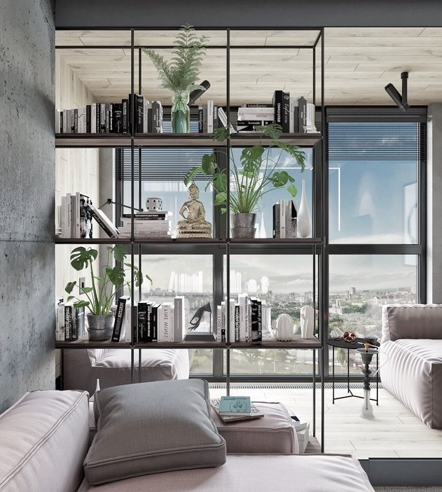 Фотография: Гостиная в стиле Лофт, Эклектика, Квартира, Россия, Проект недели, Серый, Розовый, Екатеринбург, Монолитный дом, 2 комнаты, 40-60 метров, IN MY BOX – фото на INMYROOM