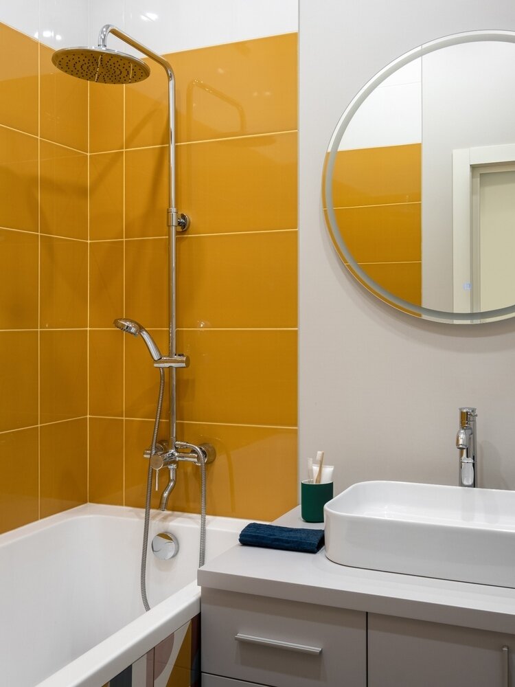 Фотография: Ванная в стиле Скандинавский, Современный, Квартира, Проект недели, Москва, Хрущевка, 3 комнаты, 40-60 метров, II-14, Лидия Напреенко – фото на INMYROOM Фотография: Ванная в стиле Скандинавский, Современный, Квартира, Проект недели, Москва, Хрущевка, 3 комнаты, 40-60 метров, II-14, Лидия Напреенко – фото на INMYROOM