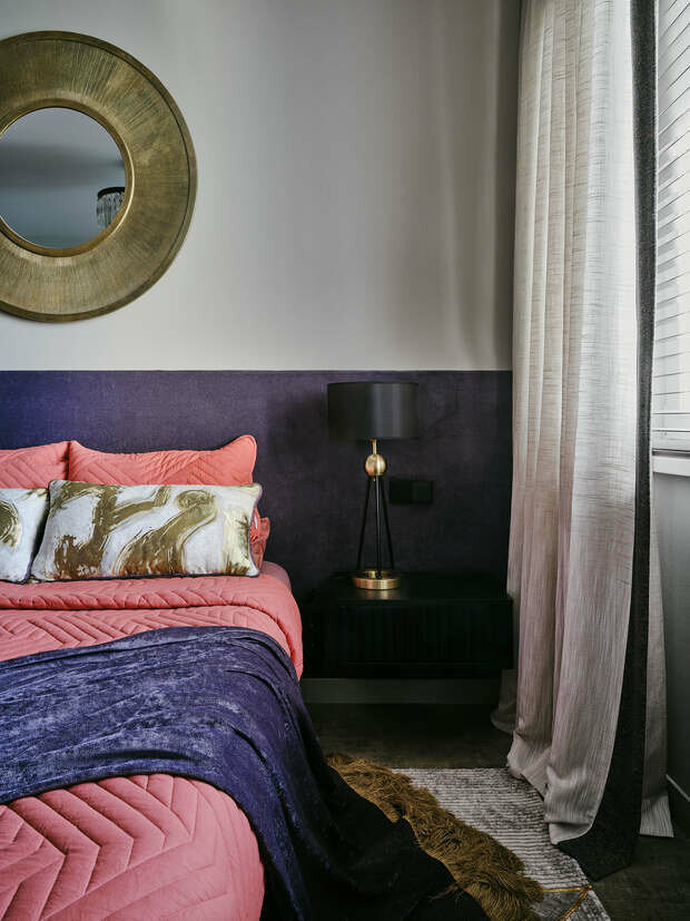 Фотография: Спальня в стиле Современный, Восточный, Эклектика, Винтажный, Квартира, Проект недели, Москва, Панельный дом, 2 комнаты, 40-60 метров, Анна Тарасова – фото на INMYROOM