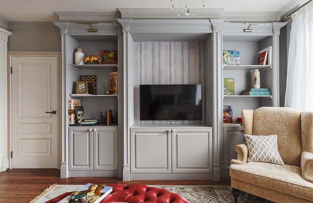 Фотография: Гостиная в стиле Классический, Современный, Эклектика, Квартира, Россия, Проект недели, Новая Москва, Ольга Куликовская-Эшби, Interior Box – фото на INMYROOM