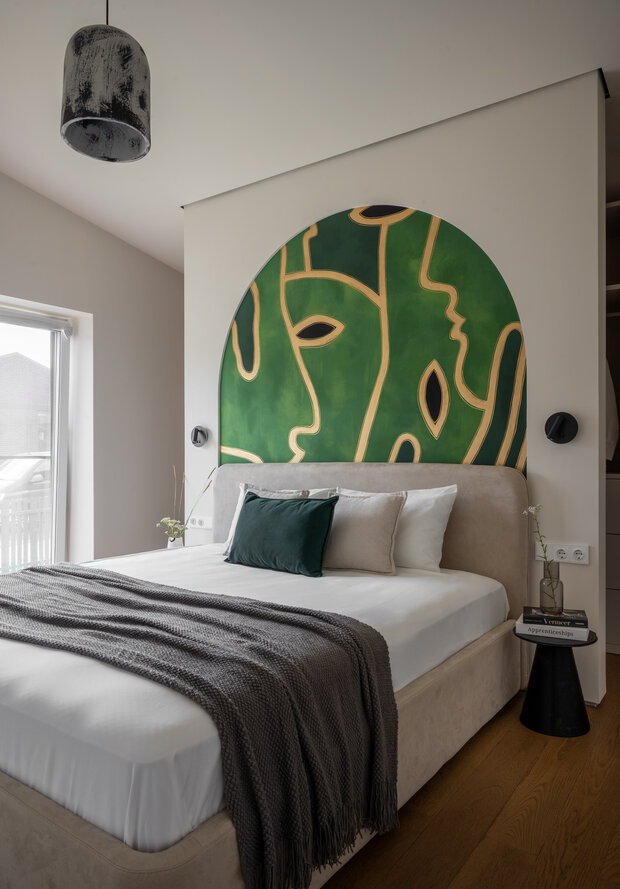 Фотография: Спальня в стиле Современный, Эко, Дом, Проект дня, Дом и дача, Московская область, 3 комнаты, Индивидуальный проект, современный с элементами минимализма и скандинавского стиля, Анастасия Давиденко – фото на INMYROOM