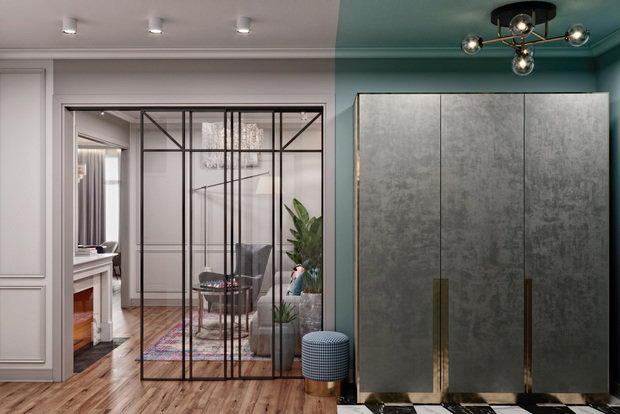 Фотография: Прихожая в стиле Современный, Эклектика, Квартира, Проект дня, Санкт-Петербург, Татьяна Безверхая, 4 и больше, Более 90 метров, TB Design – фото на INMYROOM