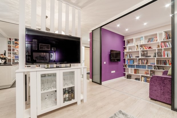 Фотография: Гостиная в стиле Современный, Квартира, Минимализм, Проект недели, Москва, ИКЕА, «Уютная квартира», Villeroy&Boch, Наталья Преображенская, Ольга Розина, Кирпичный дом по индивидуальному проекту – фото на INMYROOM