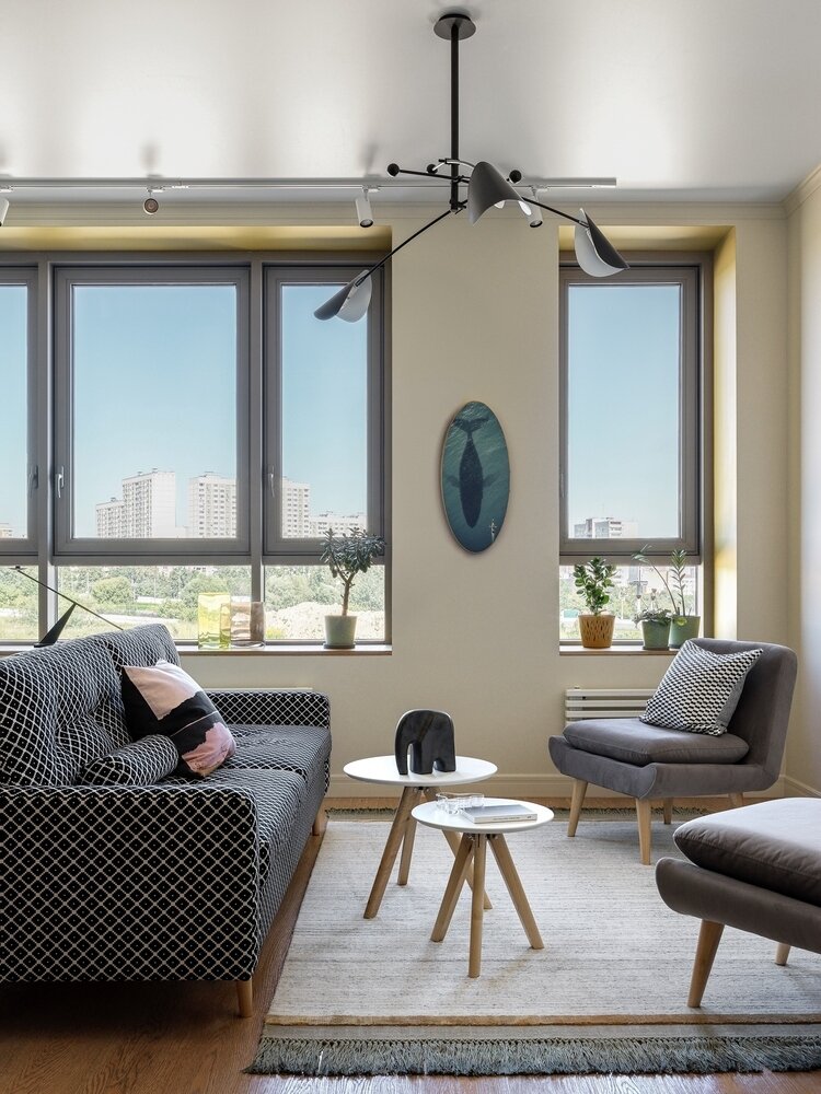 Фотография: Гостиная в стиле Современный, Скандинавский, Квартира, Проект недели, Москва, 2 комнаты, 40-60 метров, 60-90 метров, Монолитно-кирпичный, Анастасия Заркуа – фото на INMYROOM Фотография: Гостиная в стиле Современный, Скандинавский, Квартира, Проект недели, Москва, 2 комнаты, 40-60 метров, 60-90 метров, Монолитно-кирпичный, Анастасия Заркуа – фото на INMYROOM