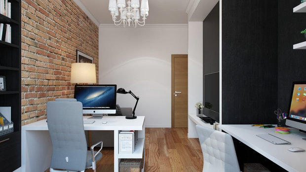 Фотография: Кабинет в стиле Скандинавский, Современный, Квартира, Проект недели, Санкт-Петербург, новостройка, Дарья Пикова, Монолитный дом, 4 и больше, Более 90 метров – фото на INMYROOM