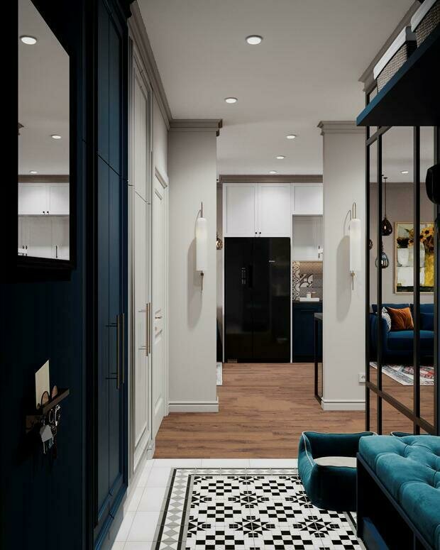 Фотография: Прихожая в стиле Современный, Эклектика, Квартира, Проект недели, Санкт-Петербург, Монолитный дом, 3 комнаты, 60-90 метров, VizDiz, Илона Ореховская – фото на INMYROOM