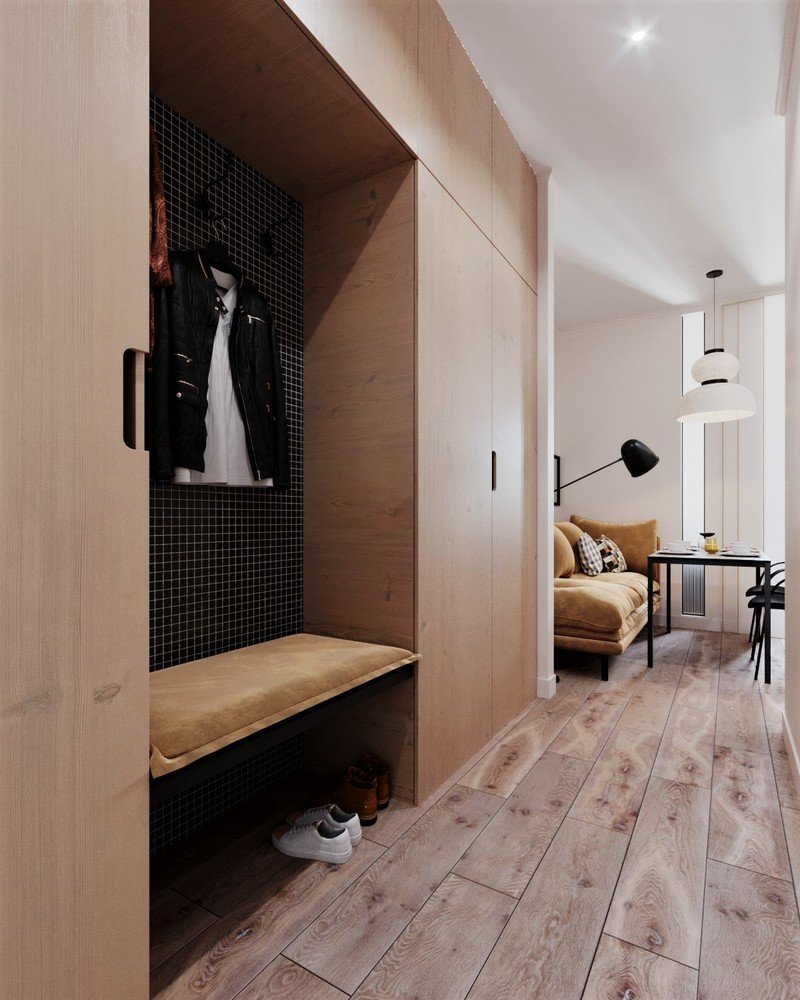 Фотография: Прихожая в стиле Современный, Малогабаритная квартира, Квартира, Студия, Проект недели, Москва, Виктория Золина, Zi-Design Interiors, Монолитный дом, 1 комната, до 40 метров – фото на INMYROOM Фотография: Прихожая в стиле Современный, Малогабаритная квартира, Квартира, Студия, Проект недели, Москва, Виктория Золина, Zi-Design Interiors, Монолитный дом, 1 комната, до 40 метров – фото на INMYROOM