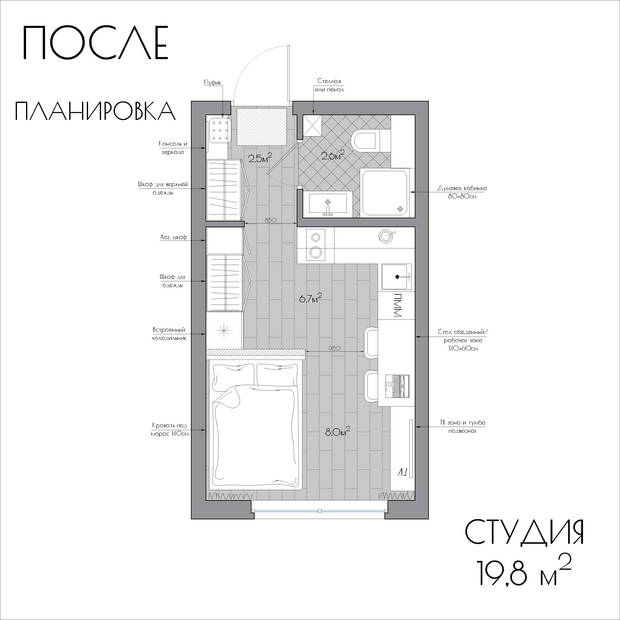 План-схема интерьера студии