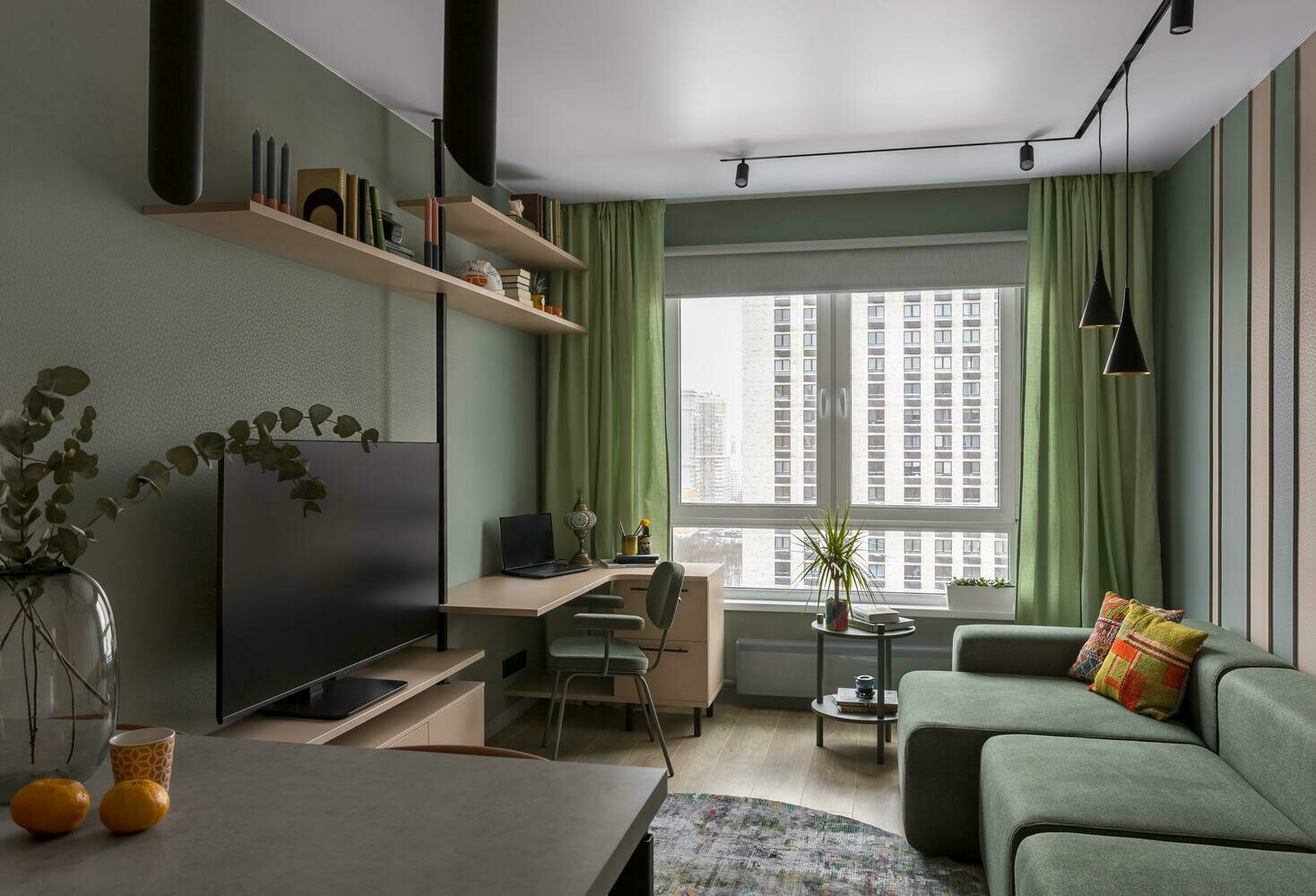 Фотография: Гостиная в стиле Современный, Квартира, Проект недели, Москва, Монолитный дом, 2 комнаты, до 40 метров, CHE.Homedesign, Дарья Дубинкина – фото на INMYROOM