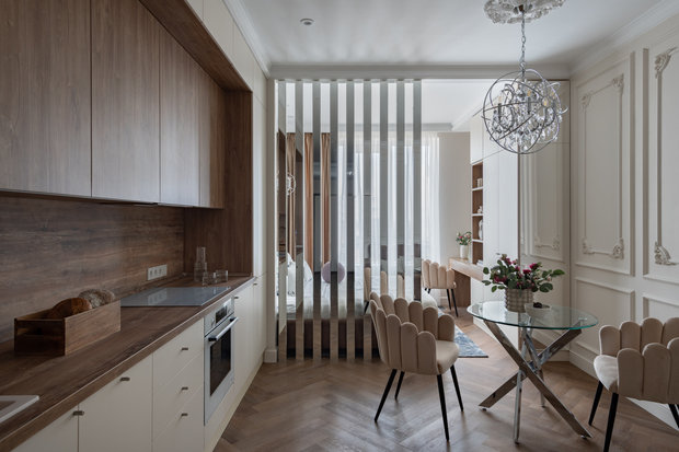 Фотография: Кухня и столовая в стиле Классический, Современный, Малогабаритная квартира, Квартира, Студия, Проект недели, Москва, до 40 метров, Make my flat, Татьяна Смородина – фото на INMYROOM