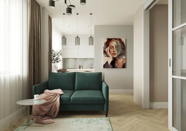 Фото из портфолио Проект квартиры-студии – фотографии дизайна интерьеров на INMYROOM