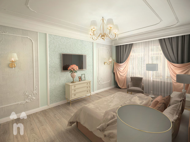Фото из портфолио Спальня "Персиковый акцент" – фотографии дизайна интерьеров на INMYROOM