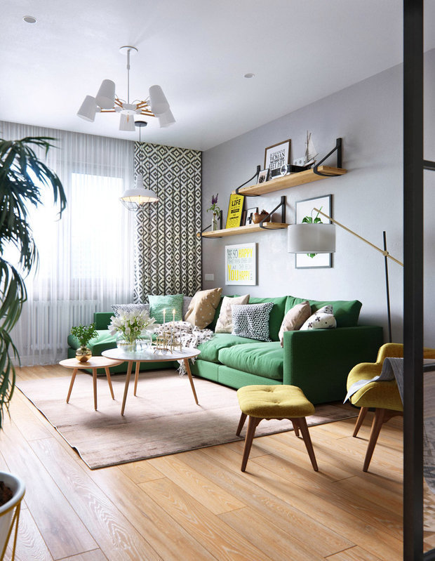 Фотография: Гостиная в стиле Эко, Скандинавский, Современный, Декор интерьера, Карта покупок, #хочумогу – фото на INMYROOM