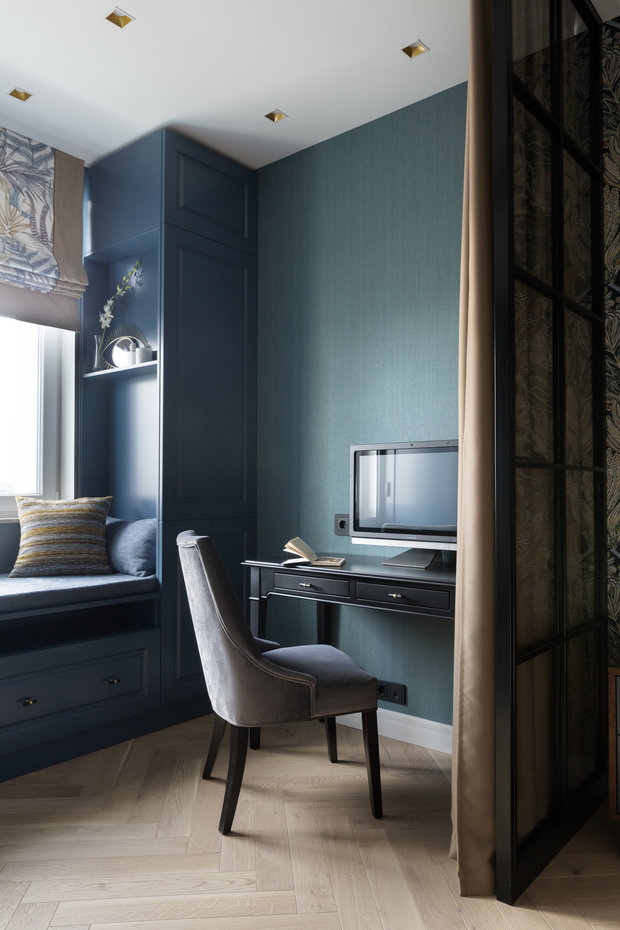 Фотография: Кабинет в стиле Современный, Квартира, Проект недели, Москва, 3 комнаты, Более 90 метров, Елена Миронова – фото на INMYROOM