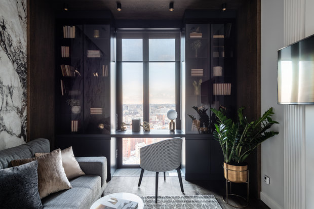 Фотография: Кабинет в стиле Современный, Эклектика, Квартира, Проект недели, Москва, 3 комнаты, 40-60 метров, Александа Гартке – фото на INMYROOM
